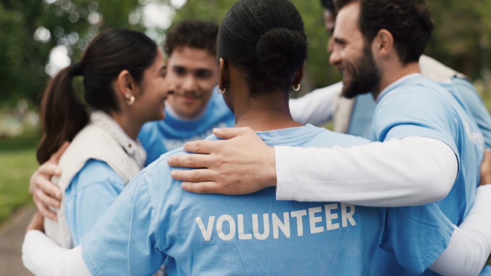 Volunteers celebrating together